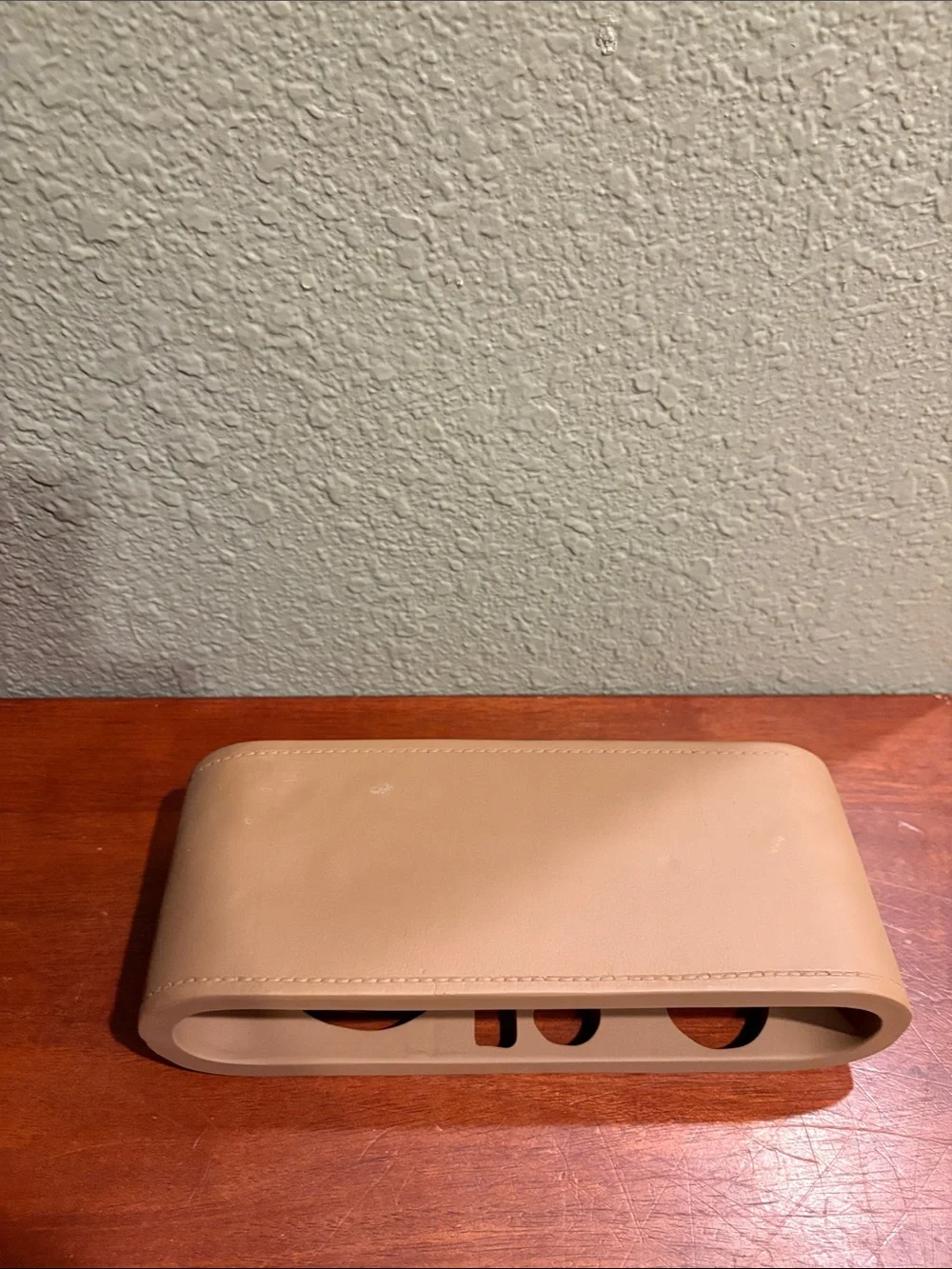 New- Leather Wrapped Barware Organizer – Tan